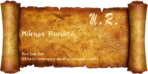 Mánya Renátó névjegykártya